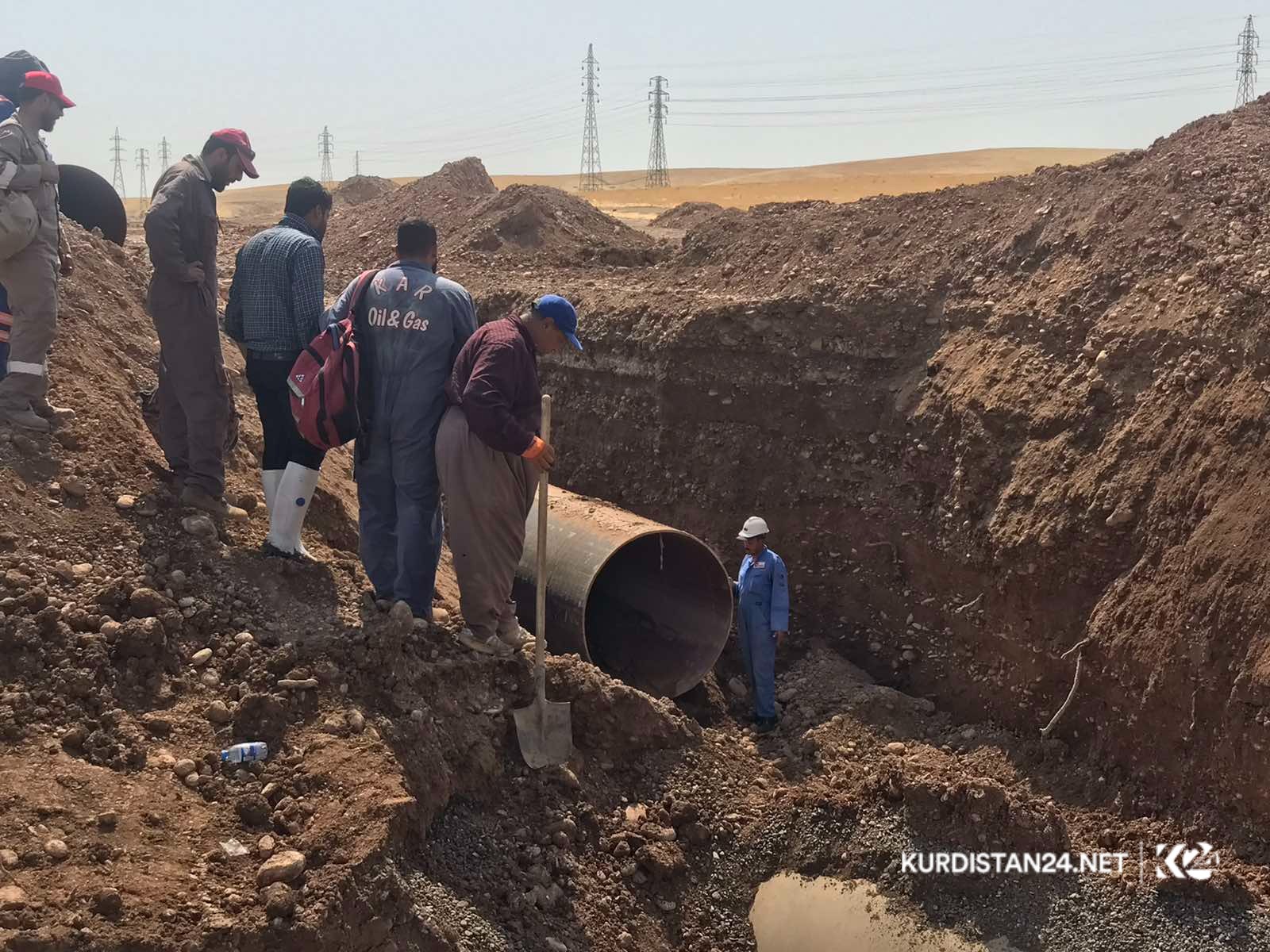 بەوێنە... چاککردنەوە و گۆڕینی ئاراستەی بۆڕییە شکاوەکەی هەولێر